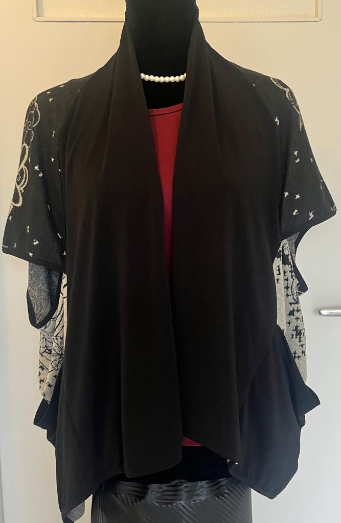 Didi kimonovest zwart creme maat XS / S, Kleding | Dames, Truien en Vesten, Gedragen, Maat 38/40 (M), Zwart, Verzenden
