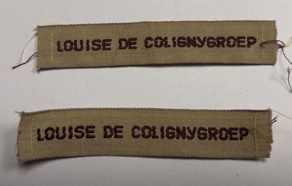Scouting bandjes Louise de Colignygroep vintage set, Verzamelen, Scouting, Zo goed als nieuw, Embleem, Speld of Insigne, Ophalen of Verzenden