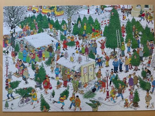 Jan van Haasteren puzzel Kerstbomenmarkt - 2000 stukjes, Hobby en Vrije tijd, Denksport en Puzzels, Zo goed als nieuw, Legpuzzel