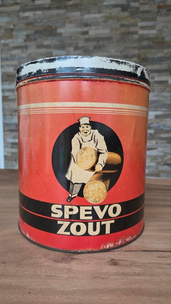 Vintage Spevo Zout Blik - Decoratief en Zeldzaam!, Antiek en Kunst, Antiek | Emaille, Ophalen of Verzenden