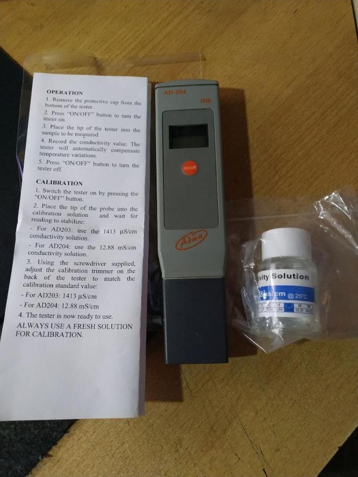 AD-204 EC meter, Doe-het-zelf en Verbouw, Meetapparatuur, Zo goed als nieuw, Vocht of Vloeistof, Ophalen of Verzenden