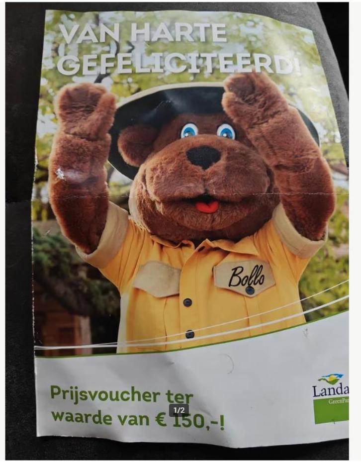 Landal voucher twv €150, Tickets en Kaartjes, Kortingen en Cadeaubonnen, Drie personen of meer, Bungalowpark, Cadeaubon