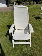 Jardin witte tuinstoelen met kussens, Ophalen, Zo goed als nieuw, Kunststof, Verstelbaar
