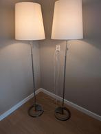 Vloerlampen (hoogte verstelbaar) 2 x inclusief 2 ecru kappen, Huis en Inrichting, Ophalen, Stof, Zo goed als nieuw, Modern