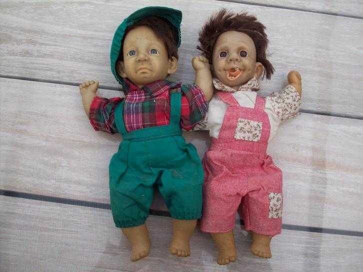 koppeltje antieke mooie lappen poppen, Verzamelen, Poppen, Zo goed als nieuw, Pop, Levensecht of Reborn, Ophalen of Verzenden