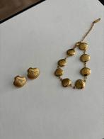 Armband en oorbellen in stainless steel, Ophalen of Verzenden, Nieuw, Goud