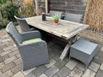 Complete tuinset met 4 stoelen, Ophalen, Gebruikt, 6 zitplaatsen, Hocker
