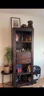 (boeken)Kast walnoot, Ophalen, Met plank(en), Gebruikt, 50 tot 100 cm