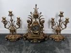 Prachtige bronzen pendule klokkenstel, Antiek en Kunst, Ophalen