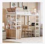 Stapelbed met bureau en opbergruimte, Huis en Inrichting, Ophalen, 90 cm, Tweepersoons, Zo goed als nieuw