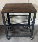 Industriële bijzettafel / plantentafel op wielen, Ophalen, 55 tot 75 cm, Zo goed als nieuw, Rechthoekig
