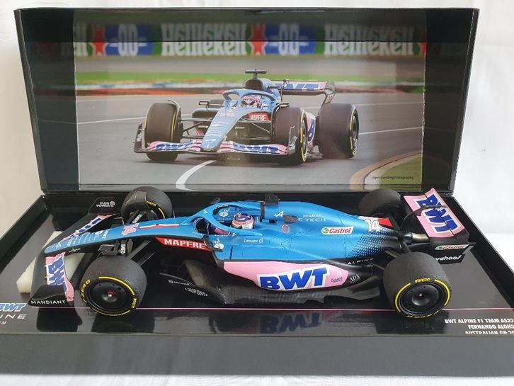 Fernando Alonso BWT Alpine F1 Team A522 Australian GP 2022, Hobby en Vrije tijd, Modelauto's | 1:18, Nieuw, Auto, Overige merken