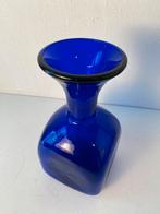 Vintage kobalt blauw glazen vaas , made in Italy, Gebruikt, Blauw, Onbekend, Ophalen of Verzenden
