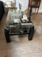 Belgo Chrom Salontafel 23 KT Goud Glas, Ophalen, Gebruikt, 100 tot 150 cm, 50 tot 100 cm