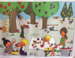 Retro Schoolplaat Thema: ‘picknick’, Ophalen of Verzenden, Zo goed als nieuw, Wanddecoratie