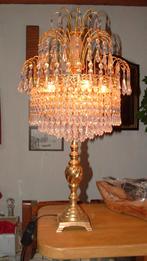 Swarovski Tafellamp lamp - kristal glas met bladgoud, dimmer, Huis en Inrichting, Ophalen, Zo goed als nieuw, Glas, 50 tot 75 cm