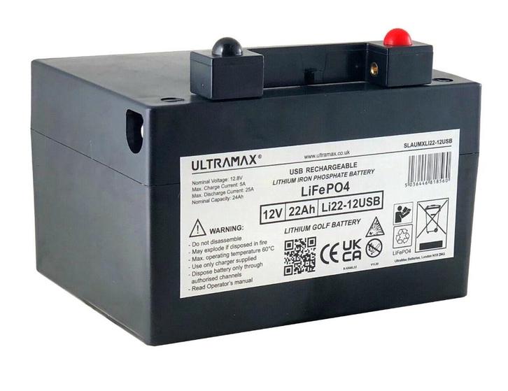 ULTRAMAX 12.8V 22Ah - UNIVERSAL BATTERY WITH A USB PORT FW3, Hobby en Vrije tijd, Elektronica-componenten, Nieuw, Ophalen of Verzenden