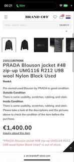 Prada blouson jacket, Ophalen, Maat 48/50 (M), Zwart, Zo goed als nieuw