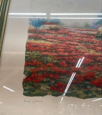 Schilderij: Rode Velden gesigneerd beschikbaar voor biedingen