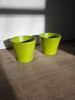 2 Lime Groene Bloempotten IKEA Papaja - Nieuwstaat!, Steen, Rond, Ophalen of Verzenden, Zo goed als nieuw