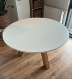 WOOOD Rhonda eettafel eiken naturel, Ø129 cm, Ophalen, Gebruikt, 100 tot 150 cm, Vijf personen of meer
