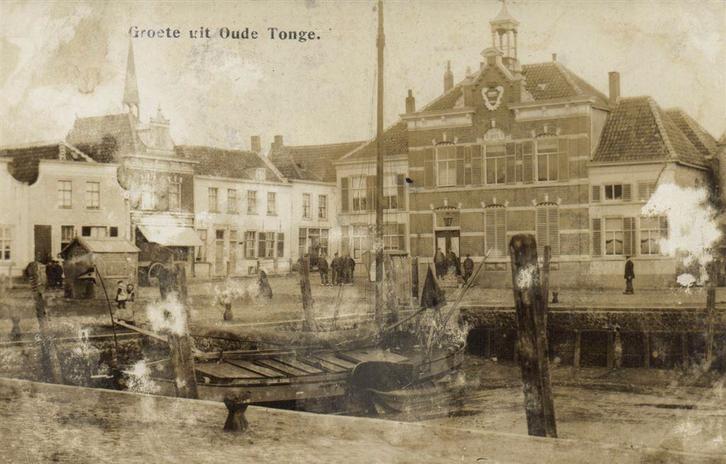 Groete uit Oude Tonge. - B-keus - 1911 gelopen, Verzamelen, Ansichtkaarten | Nederland, Gelopen, Noord-Brabant, Voor 1920, Ophalen of Verzenden