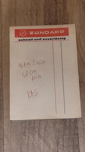 Zundapp notitieblok Duits in nette staat 5 beschikbaar voor biedingen