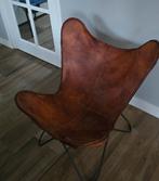 Bruine buffellederen vlinderstoel in goede staat, Huis en Inrichting, Bruin, Vintage, Ophalen of Verzenden, Zo goed als nieuw