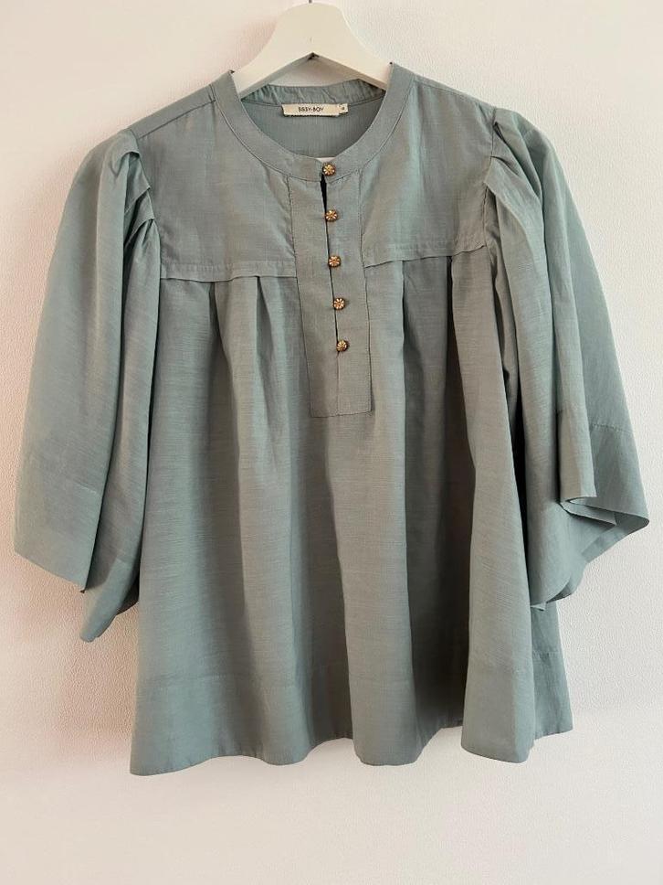 Sissy-Boy blauwe blouse met pofmouwen maat S- NIEUW!, Kleding | Dames, Blouses en Tunieken, Nieuw, Maat 36 (S), Blauw, Ophalen of Verzenden