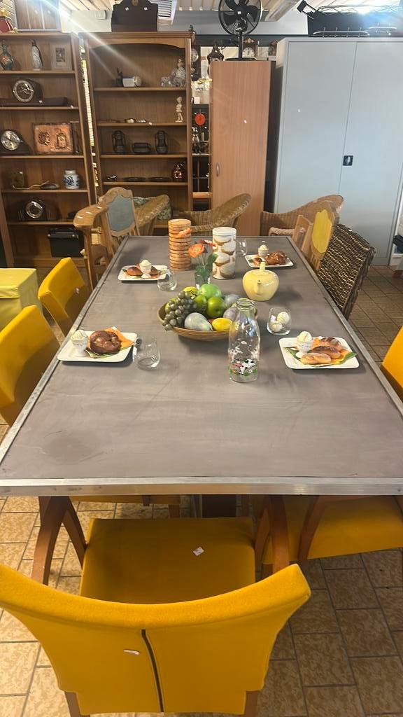 Tuintafel, Tuin en Terras, Tuintafels, Gebruikt, Rechthoekig, Metaal, Ophalen