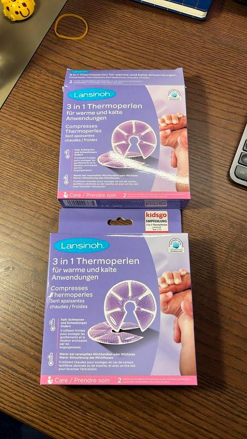 2 x Lansinoh 3-in-1 ThermoPearl Borstcompressen (Totaal 4 ), Kinderen en Baby's, Babymode-accessoires, Zo goed als nieuw, Ophalen of Verzenden
