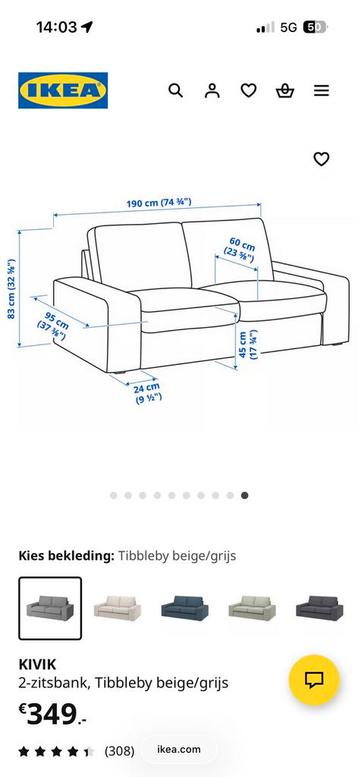Ikea KIVIK bank als nieuw - afbeelding 2