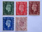 5 postzegels UK, Nr. 197 t/m 205, 1937, George VI, Postzegels en Munten, Postzegels | Europa | UK, Verzenden, Gestempeld