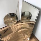 spiegels 1 x rond en 1x rechthoek samen 5,- symbolisch, Ophalen, Gebruikt, 100 tot 150 cm, Rechthoekig