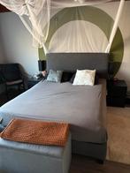 IKEA Boxspring 160x200 + Hoofdbord & Nachtkastjes, Gebruikt, Tweepersoons, Ophalen of Verzenden, 200 cm
