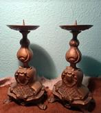 Twee zware  altaar kandelaars, Antiek en Kunst, Antiek | Kandelaars, Ophalen of Verzenden, Overige materialen