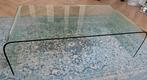 Gebogen glas design salontafel, Huis en Inrichting, Tafels | Salontafels, 100 tot 150 cm, Minder dan 50 cm, Rechthoekig, 50 tot 100 cm
