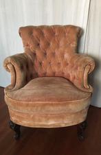 Antieke dames fauteuil, stoel, roze velours, fluweel, Ophalen