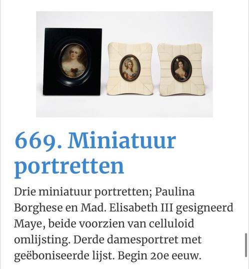 Miniatuur portretten, Antiek en Kunst, Kunst | Schilderijen | Klassiek, Ophalen of Verzenden