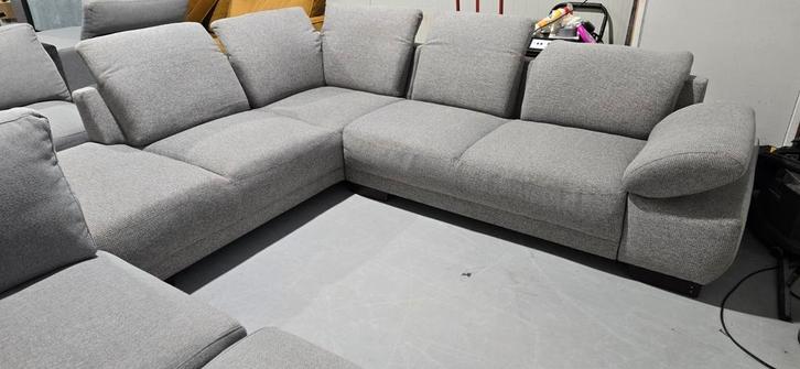 Henders & Hazel Hoekbank Grijs - Verstelbare Hoofdsteunen, Huis en Inrichting, Banken | Complete zithoeken, Ophalen of Verzenden