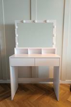 Witte Make-uptafel/Kaptafel met Licht & 2 Lades, Ophalen, Gebruikt, 50 tot 100 cm, Minder dan 100 cm
