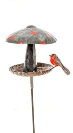 PADDENSTOEL TUINSTEKER VOGELVOEDER - HANDMADE - FAIRTRADE, Ophalen of Verzenden, Nieuw