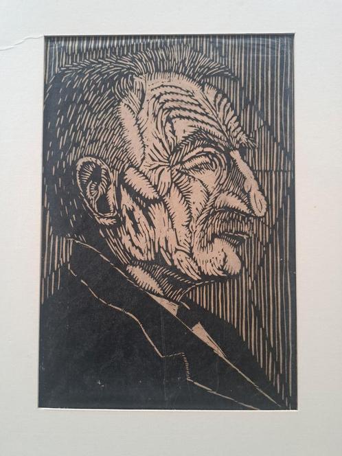 Houtgravure Dr. Floor Wibaut - Jan Jans?, Antiek en Kunst, Kunst | Etsen en Gravures, Ophalen of Verzenden