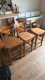 3 barkrukken hout, Ophalen, Gebruikt, 60 tot 90 cm, 3 krukken