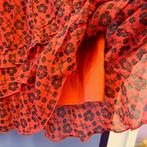 Maison Scotch rok zwart/ rood bloemetjes laagjes M-L 43093, ., Maat 42/44 (L), Zo goed als nieuw, Boven de knie