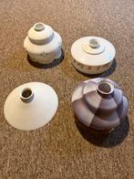 Vintage Lamp fittingen porselein en messing met lampenkappen, Ophalen of Verzenden, Gebruikt