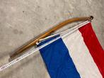 Houten vlaggenstok + vlag + messing/bronzen kikkertje, Watersport en Boten, Ophalen of Verzenden, Gebruikt, Lijn of Blok