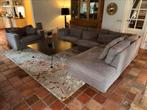 Hoekbank XL bruin/grijs inclusief Loveseat, Ophalen, Gebruikt, Stof