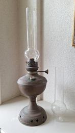 Antieke olielamp met extra glas, Ophalen of Verzenden