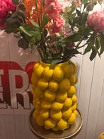 Citroen Vaas XL - Decoratief en Uniek, Ophalen, 50 tot 75 cm, Geel, Aardewerk of Porselein